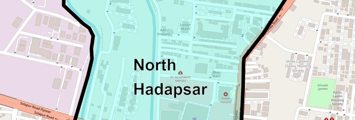 Location Map of North Hadapsar, Pune