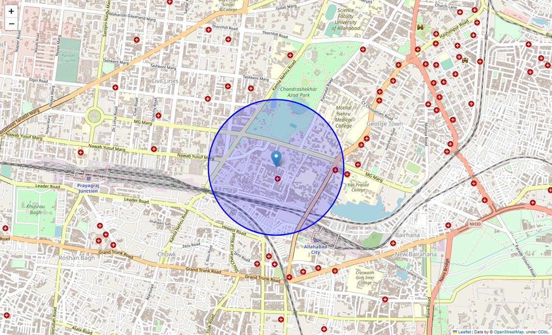 Location Map of North Malaka, Allahabad
