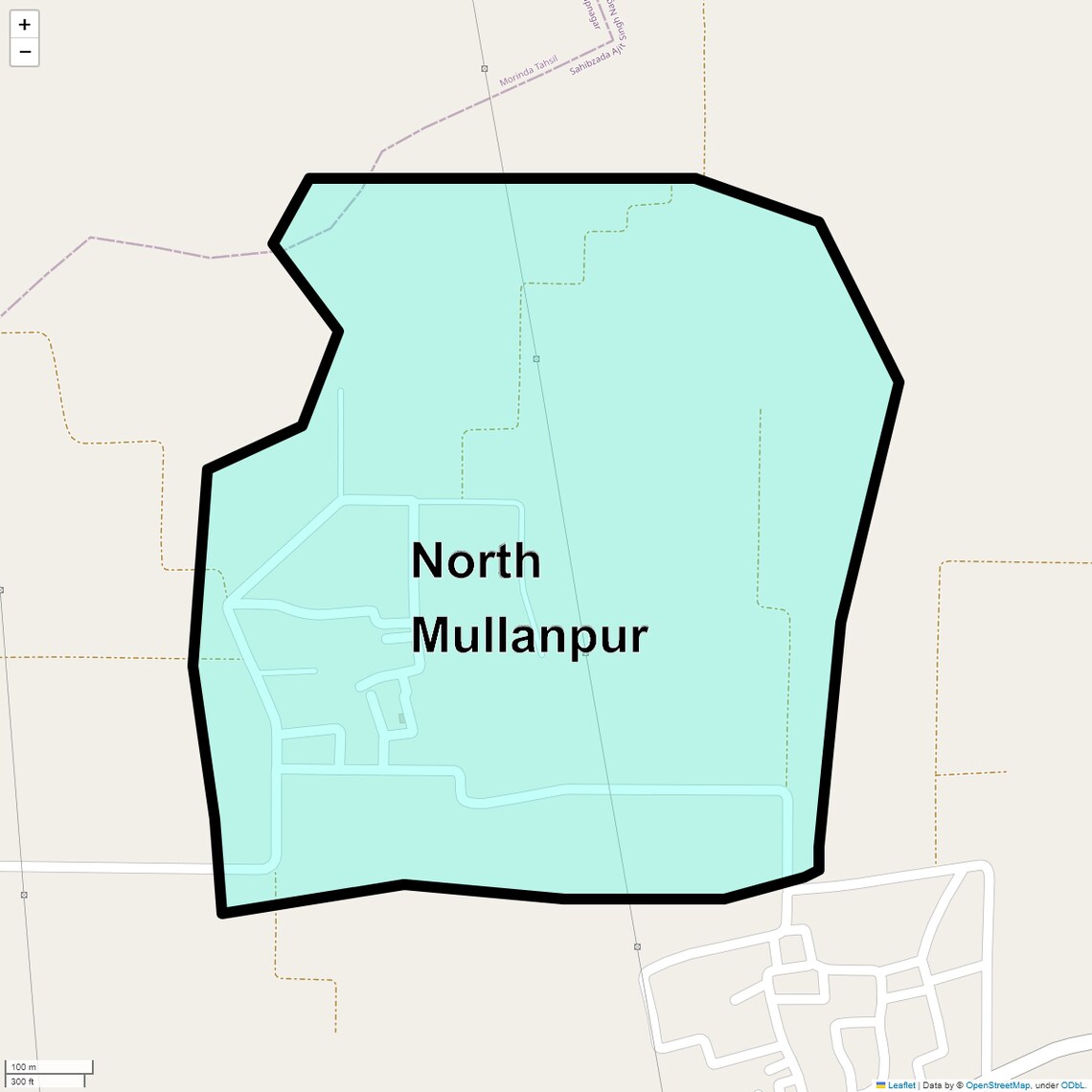 Location Map of North Mullanpur, Chandigarh