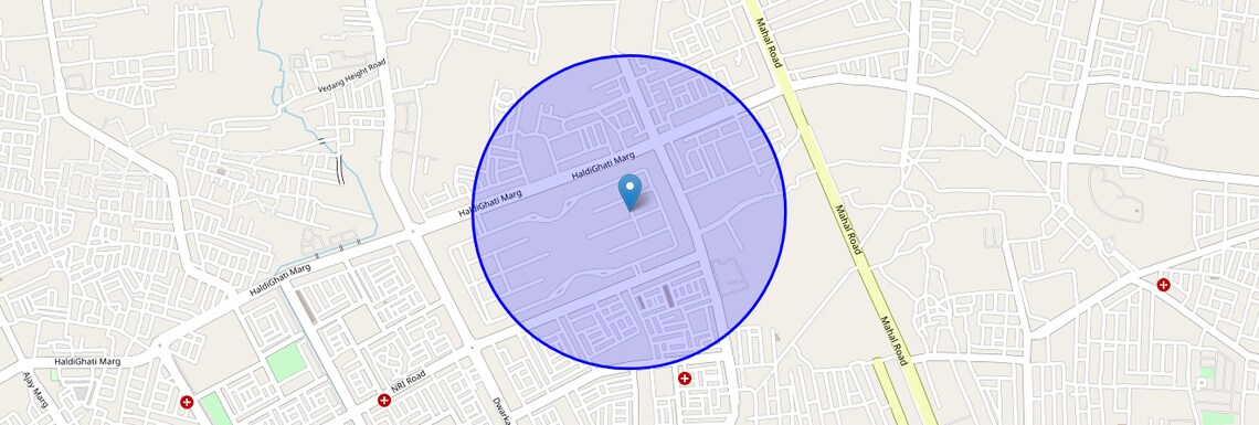 Location Map of Nri Colony, Jaipur