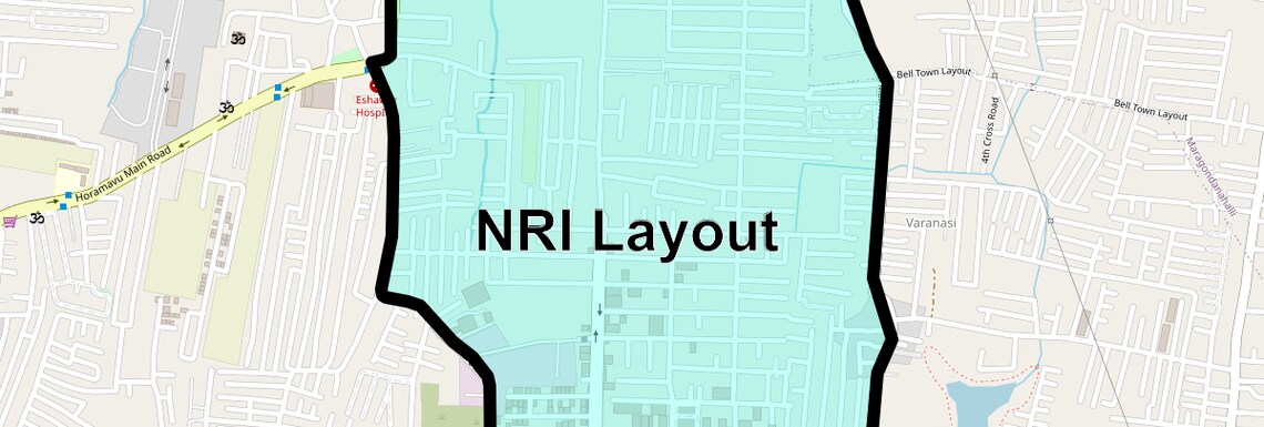 Location Map of NRI Layout, Bangalore