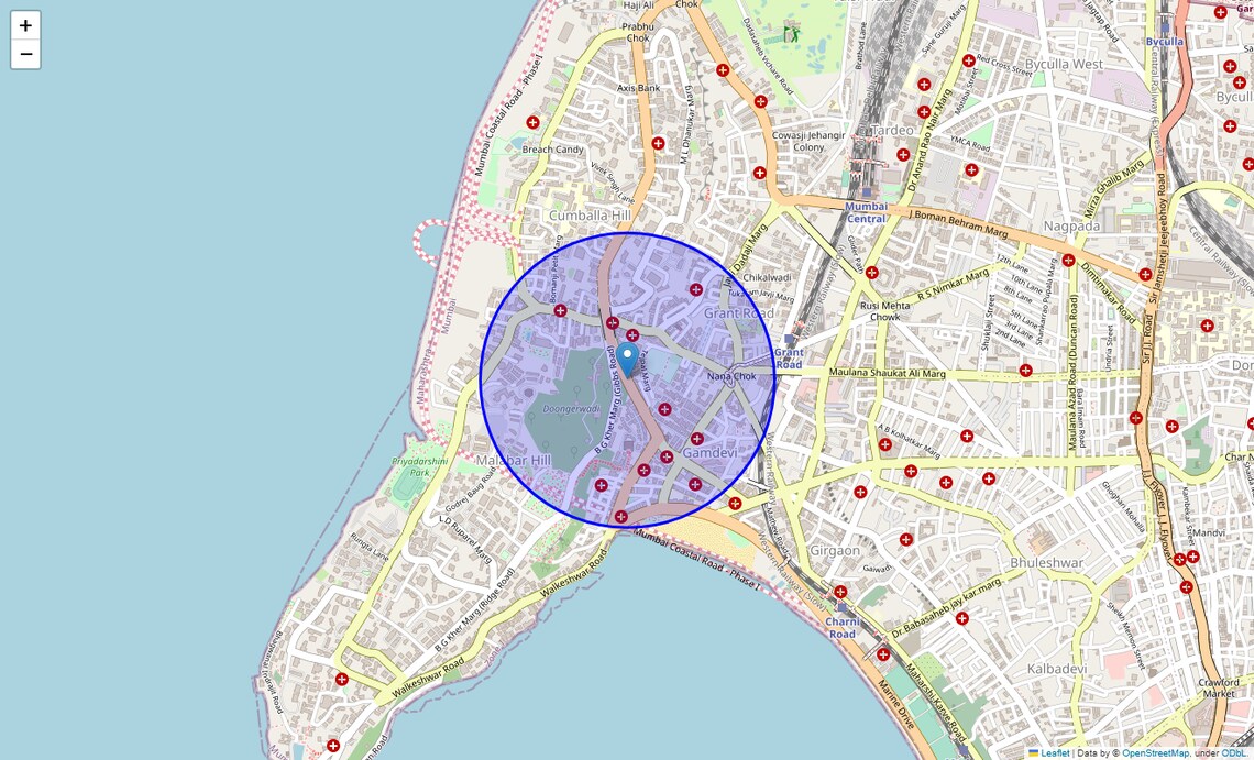 Location Map of Ns Patkar Marg, Mumbai
