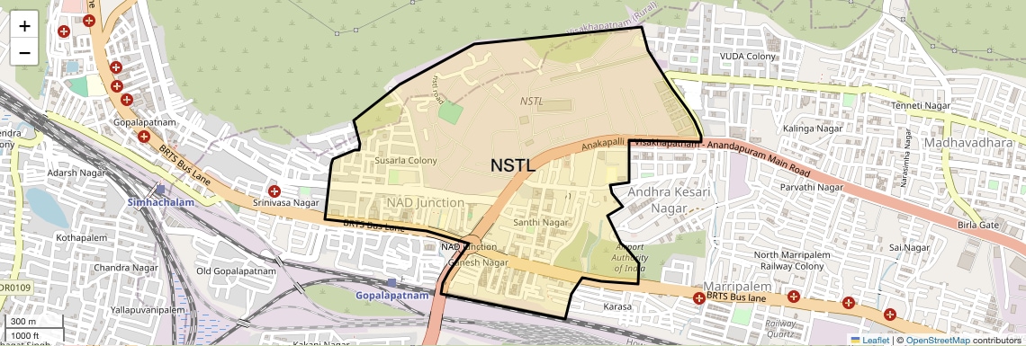 Location Map of NSTL, Vizag