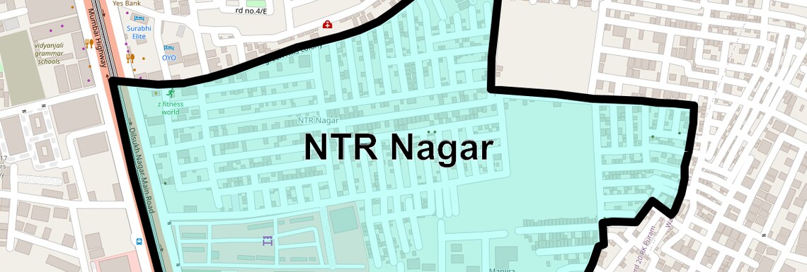 Location Map of Ntr Nagar, Hyderabad