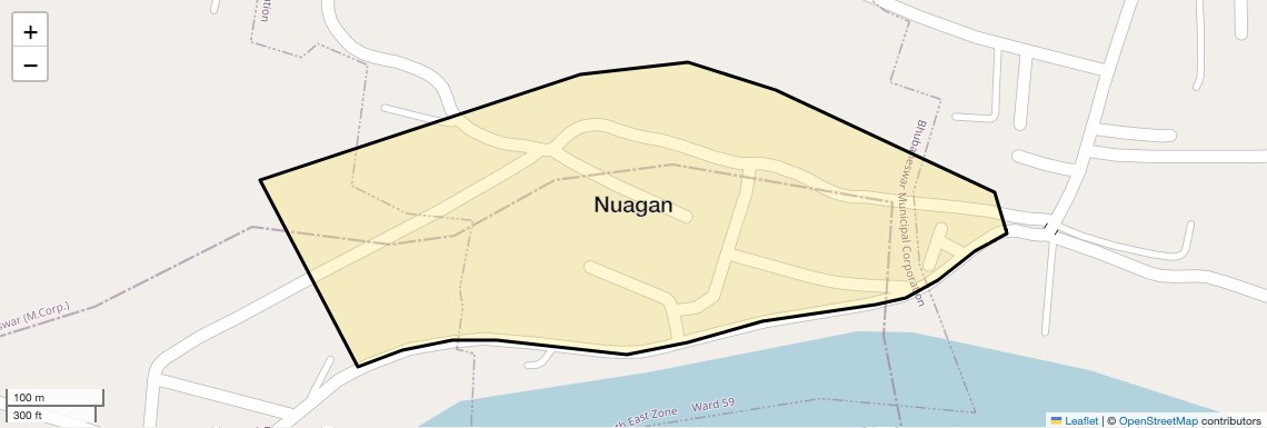 Location Map of Nuagan, Bhubaneswar