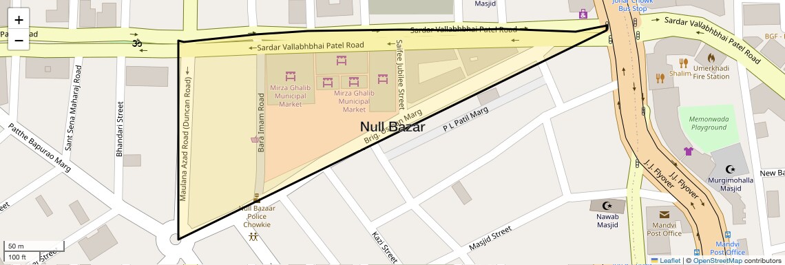 Location Map of Null Bazar, Mumbai