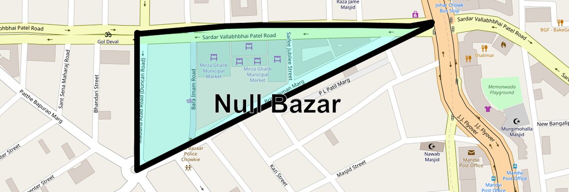 Location Map of Null Bazar, Mumbai