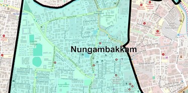 Location Map of Nungambakkam, Chennai