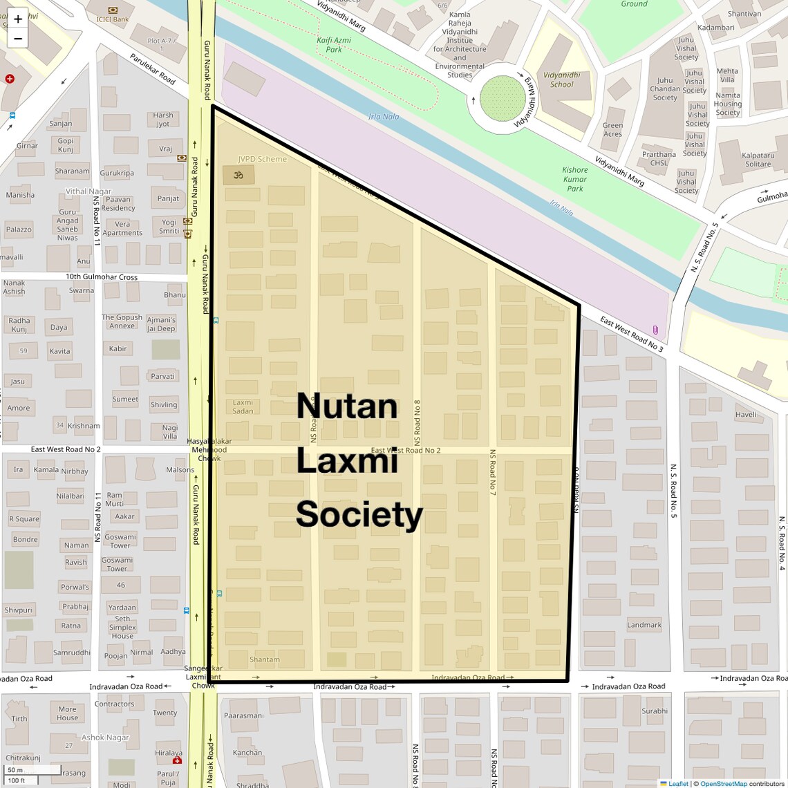 Location Map of Nutan Laxmi Society, Mumbai