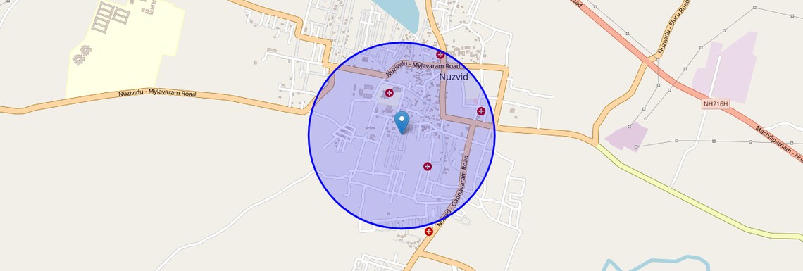 Location Map of Nuzividu, Vijayawada