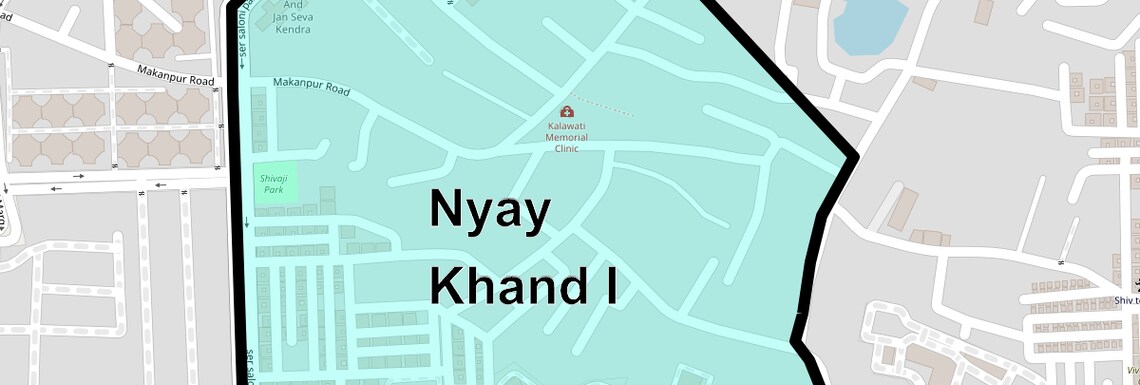 Location Map of Nyay Khand I, Ghaziabad