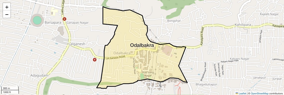 Location Map of Odalbakra, Guwahati