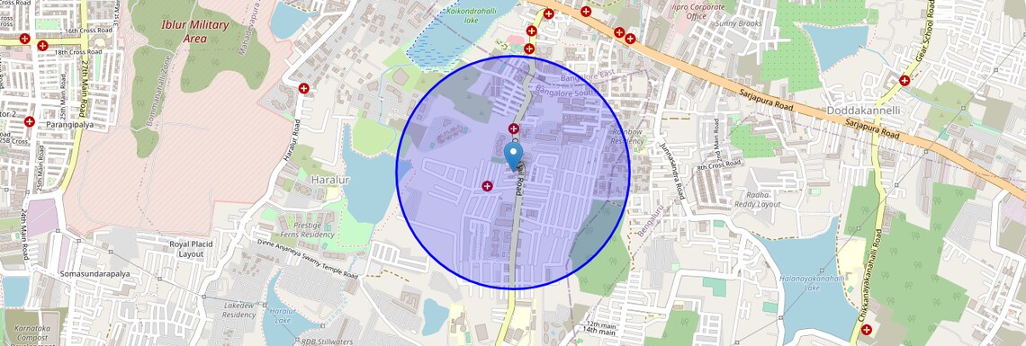 Location Map of Off Sarjapur road, Bangalore