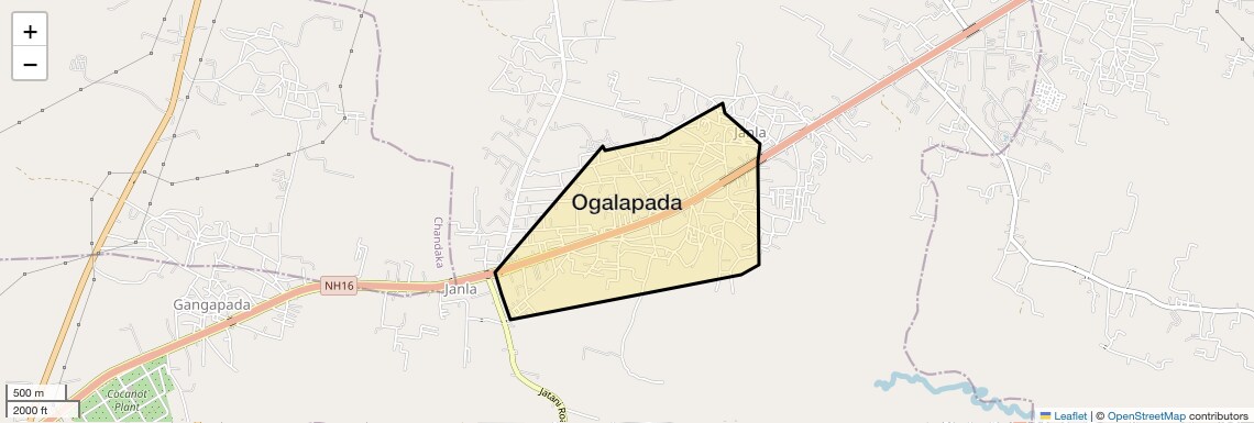 Location Map of Ogalapada, Bhubaneswar