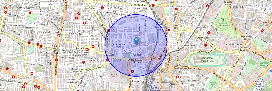 Location Map of Okalipuram, Bangalore
