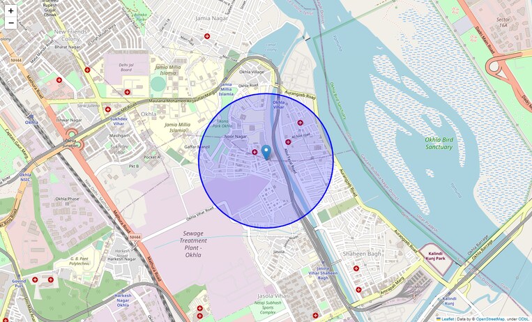 Location Map of Okhla Vihar
