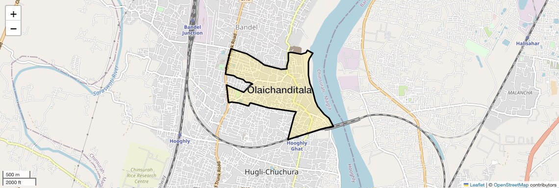 Location Map of Olaichanditala, Kolkata