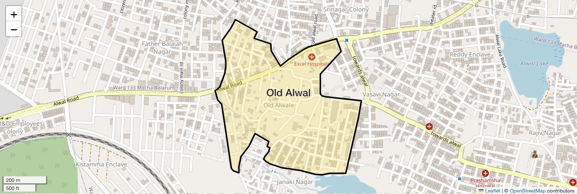 Location Map of Old Alwal, Hyderabad