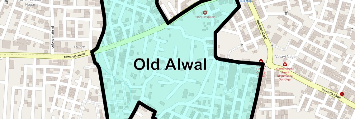 Location Map of Old Alwal, Hyderabad