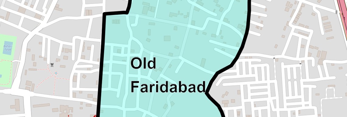 Location Map of Old Faridabad, Faridabad