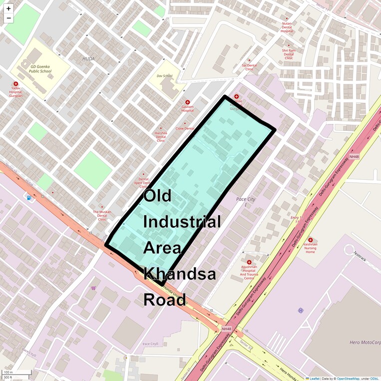 Location Map of Old Industrial Area Khandsa Road