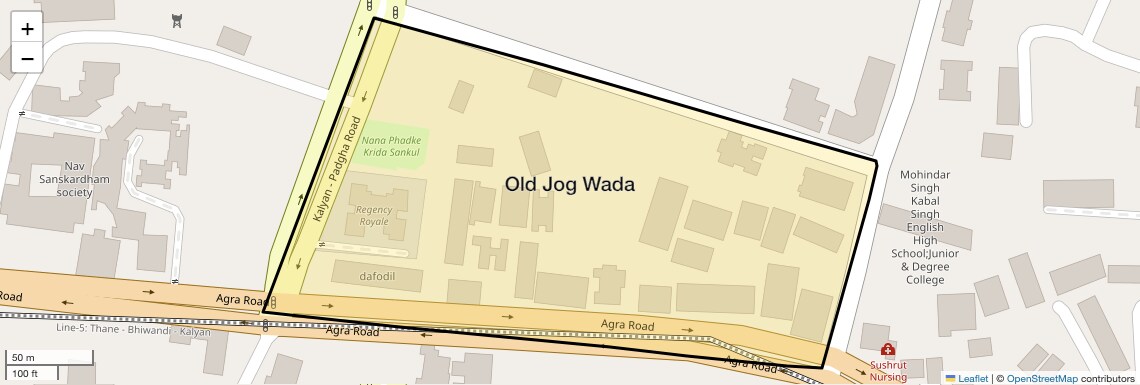 Location Map of Old Jog Wada, Thane
