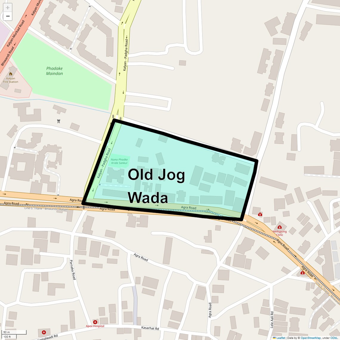 Location Map of Old Jog Wada, Thane