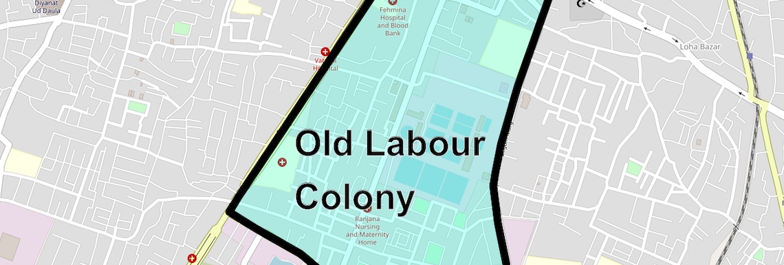 Location Map of Old Labour Colony, Lucknow