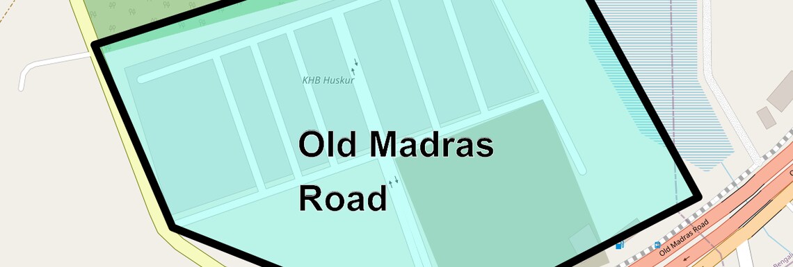 Location Map of Old Madras Road, Bangalore