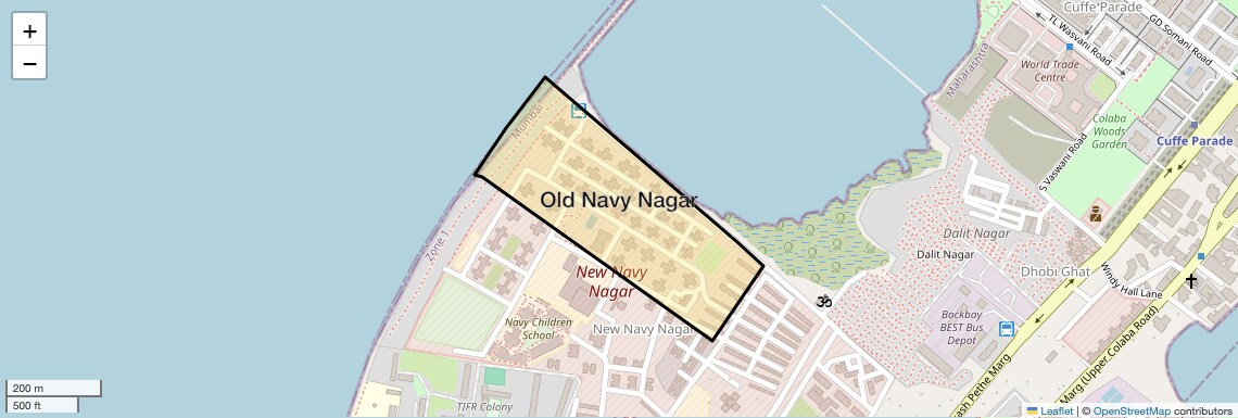 Location Map of Old Navy Nagar, Mumbai