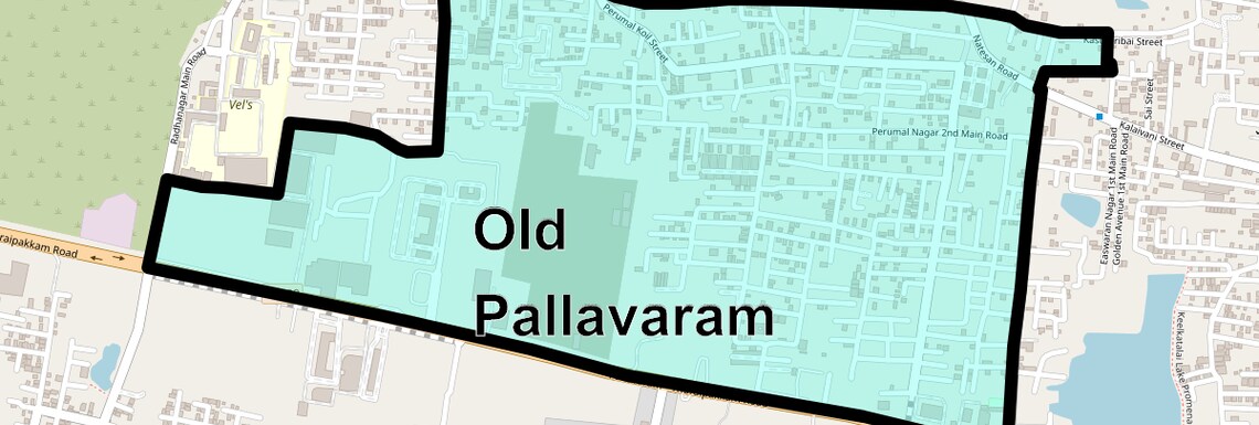 Location Map of Old Pallavaram, Chennai