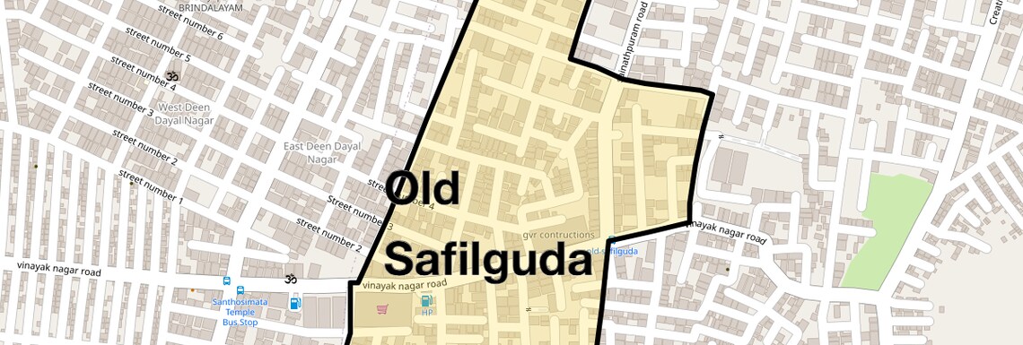 Location Map of Old Safilguda, Hyderabad