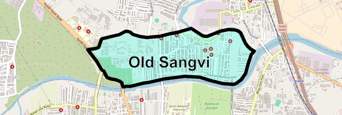 Location Map of Old Sangvi, Pune