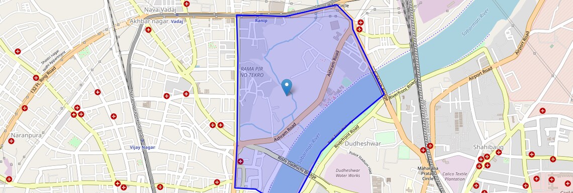 Location Map of Old Wadaj, Ahmedabad