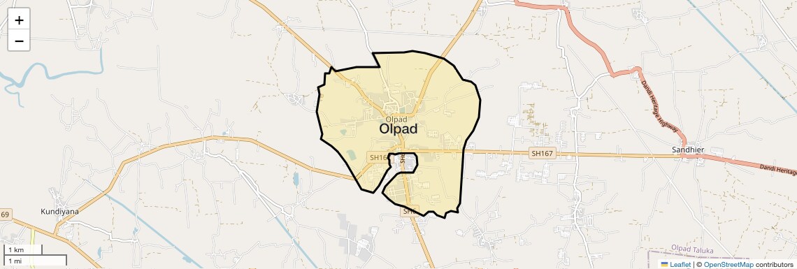 Location Map of Olpad, Surat