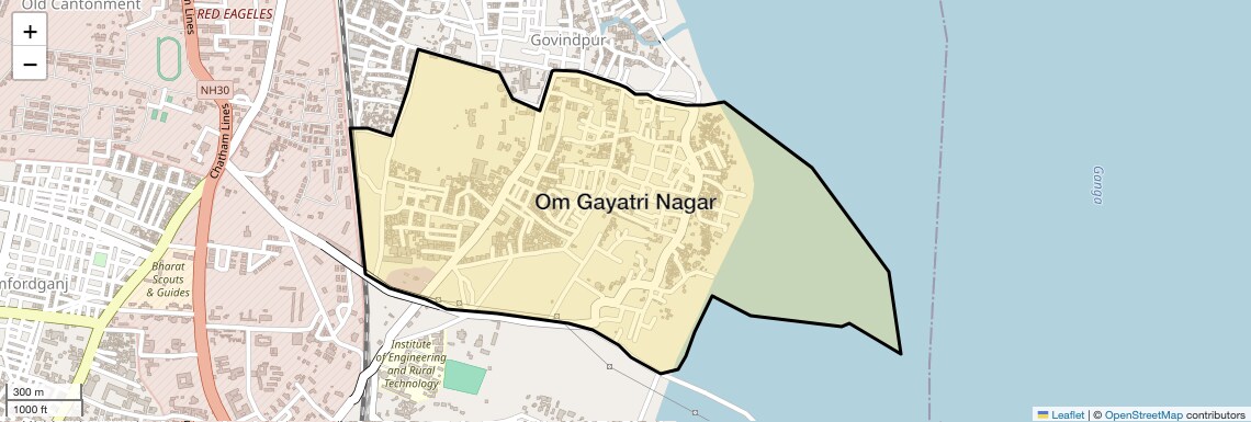 Location Map of Om Gayatri Nagar, Allahabad