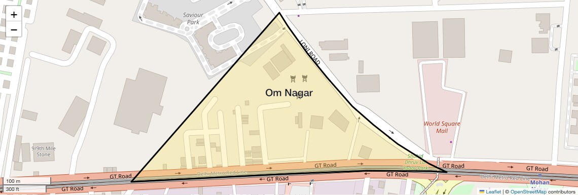 Location Map of Om Nagar, Ghaziabad