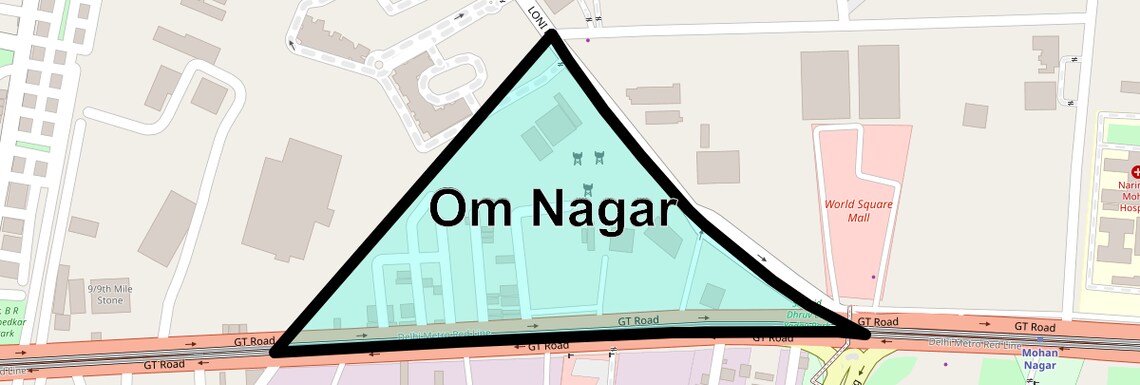 Location Map of Om Nagar, Ghaziabad