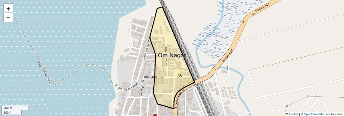 Location Map of Om Nagar, Palghar