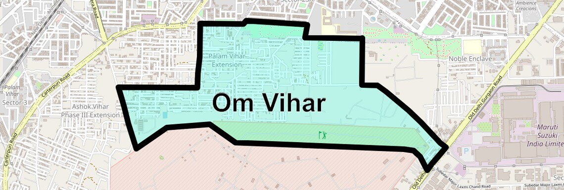 Location Map of Om Vihar, Gurgaon