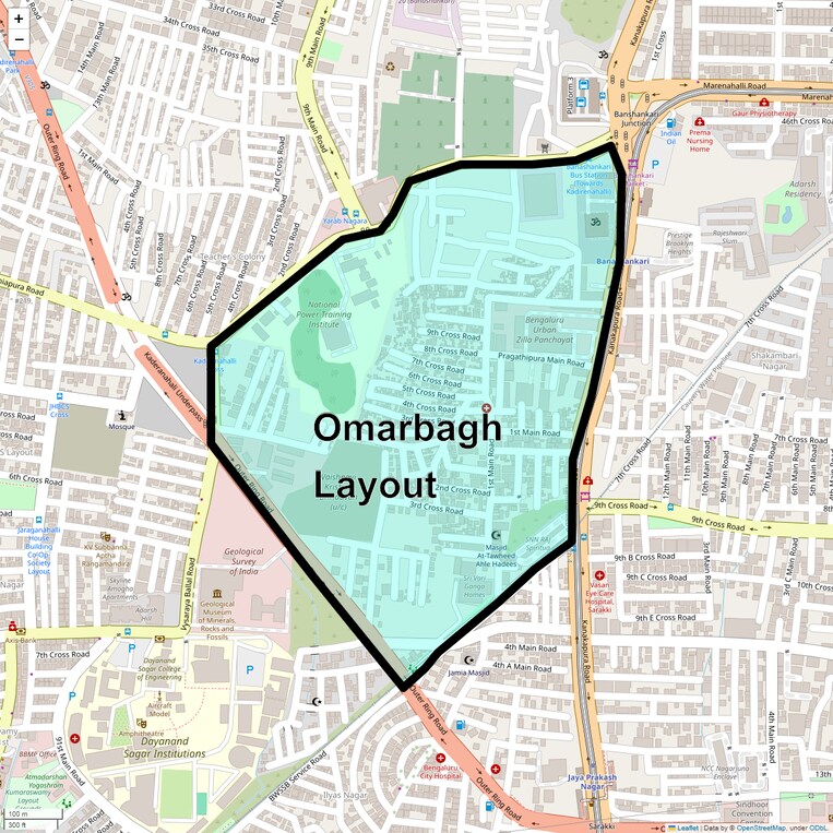 Location Map of Omarbagh Layout