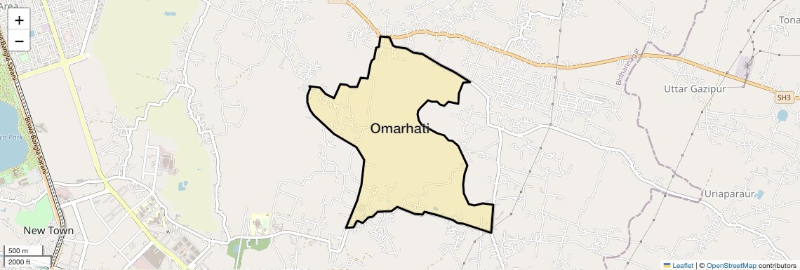 Location Map of Omarhati, Kolkata