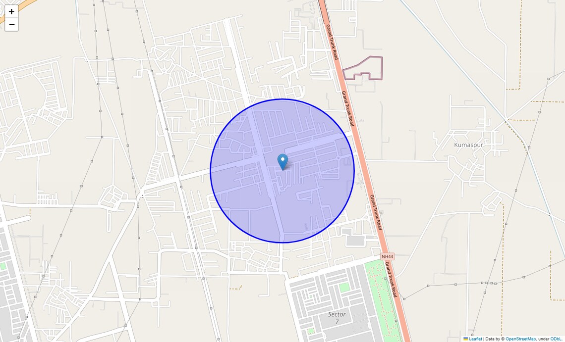 Location Map of Omaxe City, Sonipat