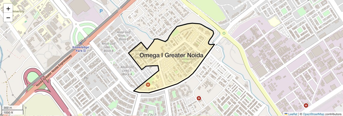 Location Map of Omega I Greater Noida, Greater Noida