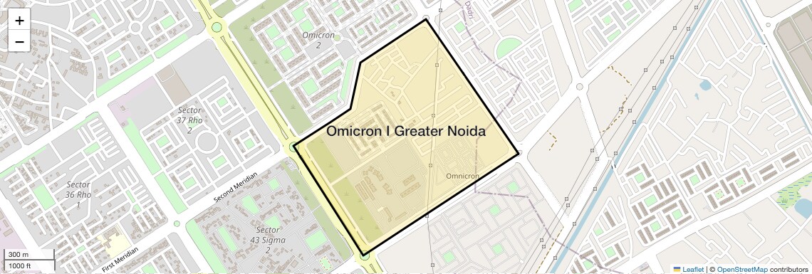 Location Map of Omicron I Greater Noida, Greater Noida