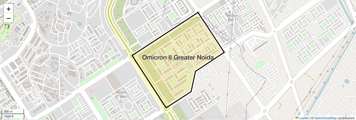 Location Map of Omicron II Greater Noida, Greater Noida