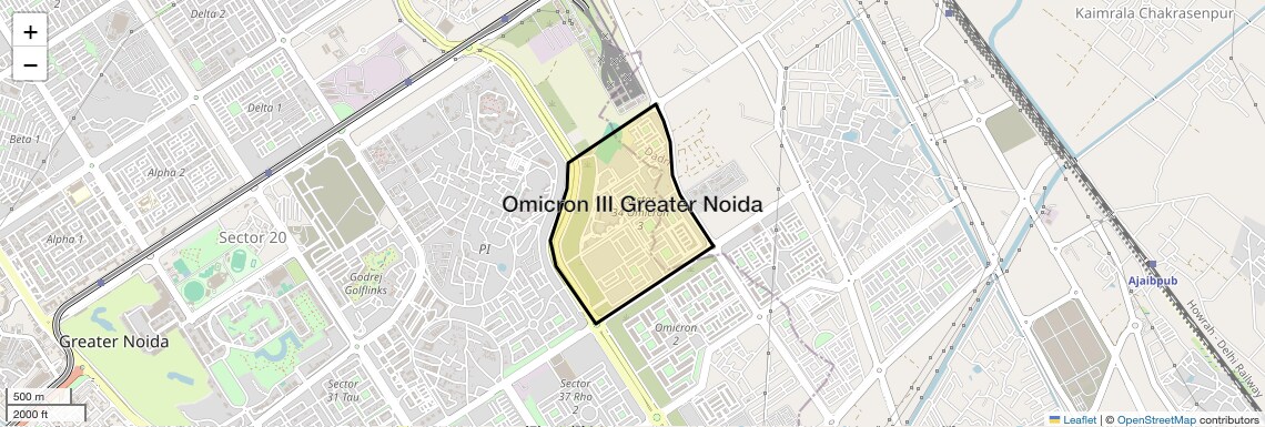 Omicron III Greater Noida Map