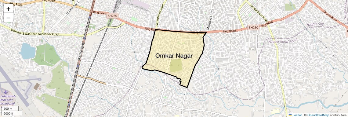 Location Map of Omkar Nagar, Nagpur