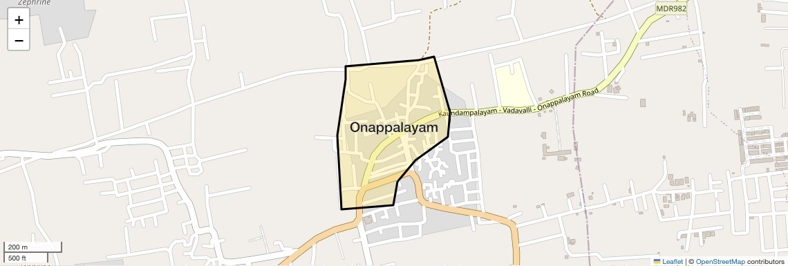 Location Map of Onappalayam, Coimbatore