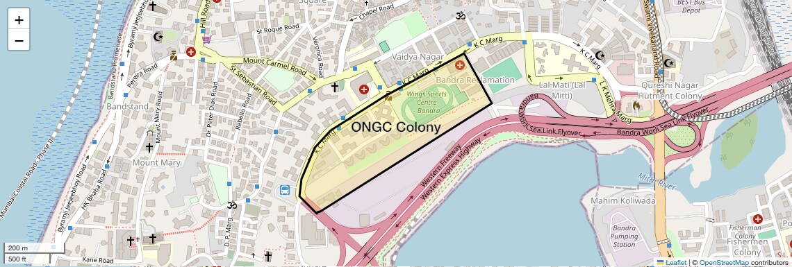 Location Map of ONGC Colony, Mumbai